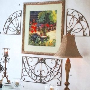 Home Interiors Architectural Panels. 3 piece set. 2 triangles/1 rectangle New